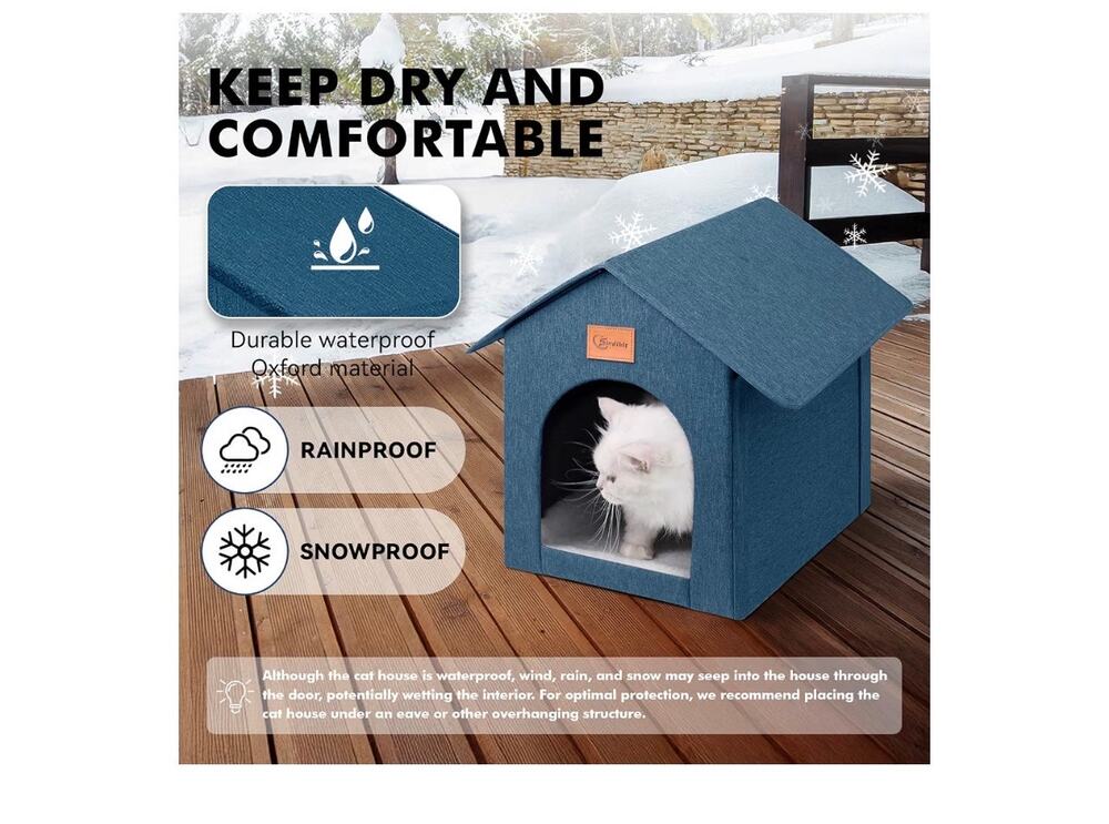 Outdoor Indoor Cat House Shelter New Waterproof Cushions Pet Small Dog